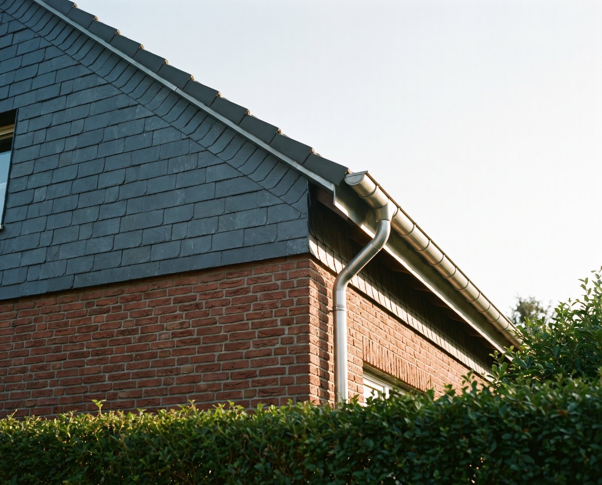Zinkrinnen und Fassade